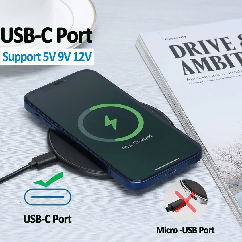 Wireless Charger USB C Fast Charging Pad Station Quick Charge QC 3.0 For iPhone 14 13 12 11 XS XR X 8 Samsung S22 S21 S20 S9